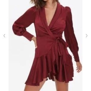 Forever 21 Satin Wrap Dress *NWT*